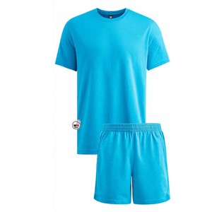 Mens Maroon <b>T</b>-<b>Shirt</b> And Shorts Set Solid Color Sportswear Casual Wear Wholesale Custom Summer Cotton Jogging Sportswear Gym Yoga - Product Image 2