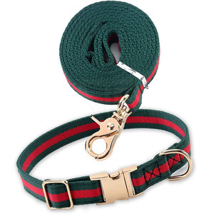Ensemble collier et laisse classiques pour animaux de compagnie, réglables, en néoprène respirant, couleurs et tailles personnalisables, faible MOQ, vente en gros - Product Image 1