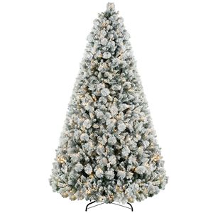 Albero di Natale Preilluminato 2,7 m con 750 Luci Trasparenti e 2387 Punte, Supporto in Metallo per Casa e Ufficio, Natale 2022 e Capodanno - Product Image 1