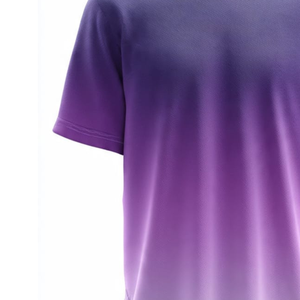 Men's Gradient Ambre <b>Purple</b> O-Neck Short Sleeve T-<b>Shirt</b> Regular Fit Knitted Breathable Casual Solid Color Summer Tee - Product Image 4