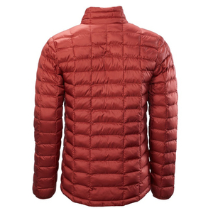 Men's Red Quilted Puffer Jacket Stand Collar Zipper Closure Windproof Casual Winter Wear - Product Image 4