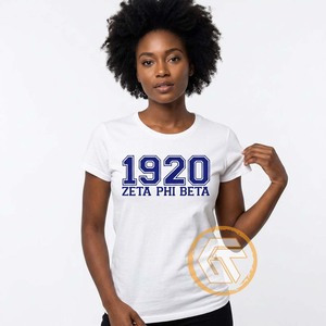GREEK TREASURES Zeta Phi Beta Camisetas para mujer Ropa de hermandad Informal de alta calidad Transpirable 100% algodón Cuello redondo Manga corta - Product Image 2