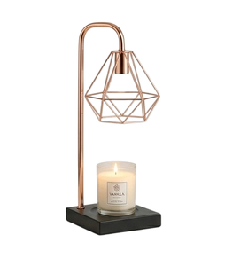 Long Lasting Use Electric Candle Warmer Lamp With White Shade And Copper Accent For Indoor Aromatherapy Home Decor Use - Product Image 2