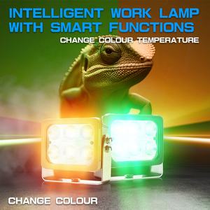Lumière de Surface Changement de Couleur Led <span class=keywords><strong>Veilleuse</strong></span> Intelligente Caractéristiques Intelligentes Universelles 3000lm Projecteur Led Travail Lumières avec Connecteur - Product Image 3