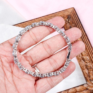 Wholesale 925 Sterling <b>Silver</b> Natural Oval Blue Topaz Prong Set Tennis <b>Bracelet</b> Memoria Jewels - Product Image 5