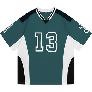 Maillot de football court unisexe en maille polyester style rétro coupe oversize streetwear décontracté pour l'été - Product Image 1