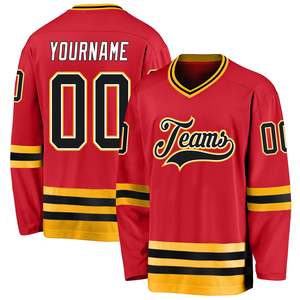 Maillot de hockey sur glace unisexe le plus vendu, 100 % polyester, respirant, séchage rapide, manches courtes, imprimé, grandes tailles, couleur personnalisée, nom de l'équipe - Product Image 1