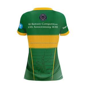 เสื้อฟุตบอล GAA gaelic สำหรับผู้หญิงเสื้อเจอร์ซีย์ฟุตบอลแบบไอริช100% ผ้าโพลีเอสเตอร์สีทึบพิมพ์ลาย - Product Image 2