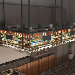 Porte-bouteilles mural personnalisable en métal – Étagères en fer, aluminium et acier inoxydable pour l'affichage de whisky et de vin lors de fêtes - Product Image 6