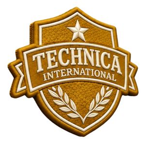 Écusson brodé Technica International Mustard Gold, motif étoile et couronne de lauriers, pour vestes, sacs, uniformes et vêtements - Product Image 4