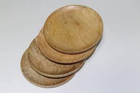 Round Wooden Flat <b>Plate</b> Polished Natural Finish Durable Eco-Friendly Minimalist Design Party Dishes & <b>Plates</b> - Product Image 3