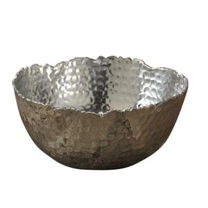 Bol en acier inoxydable martelé pour salade, soupe et fruits, couleur or ivoire, fait main - Product Image 2