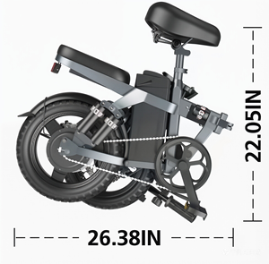 Bicicleta Eléctrica Plegable con Cuadro de Aleación de Aluminio de 14x2.215 Pulgadas, Motor sin Escobillas de 250W, para Uso Urbano y Deportivo - Product Image 2