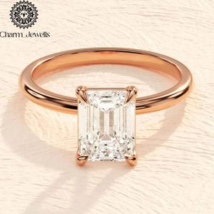 Bague de fiançailles classique pour femme Charm Jewels en or 10K plaqué or, sertie de moissanite taille coussin, certifiée IGI, 3 grammes - Product Image 4