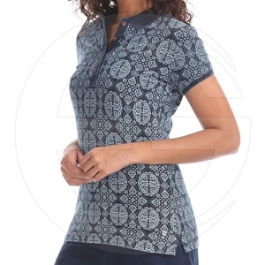 Polo de manga corta con cuello suave para mujer, diseño de logotipo personalizado, producto superior, sublimación - Product Image 3