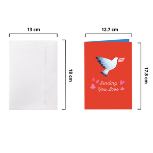 Romantic Dove Couple 3D Pop Up Card with <b>Envelope</b> Handmade Love Birds Greeting Cards for Valentine's Day And Weddings Paper Art - Product Image 2