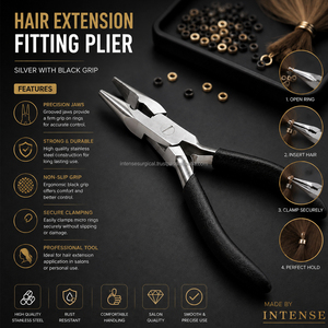Pinzas para Extensiones de Cabello al por Mayor, Color Plata y Negro, Herramienta Profesional para Ajustar Anillos y Cuentas, para Salón de Belleza - Product Image 2