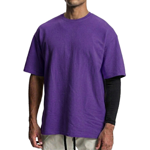 เสื้อยืดคอตตอนคุณภาพสูง 230GSM หรูหรา สั่งทำได้ ทรงหลวม ไหล่ตก แขนสั้น สำหรับผู้ชายและผู้หญิง - Product Image 1