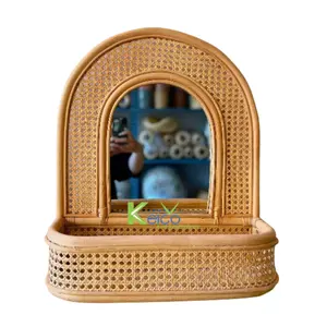 Best Price New Collection 2022 Woven Natural Rattan Mirror for Home Hotel Decoration for Wholesale