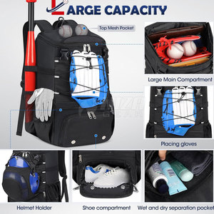 Large Capacity Latest Design Casual Baseball <b>Backpacks</b> Eco-friendly Breathable Nylon Polyester Lining Washable <b>Cheap</b> Price - Product Image 5