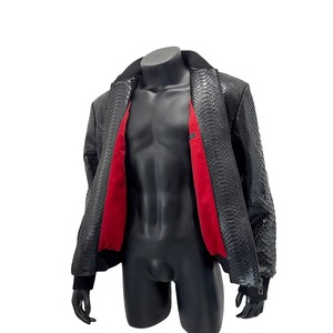 Genuine Python Pattern <b>Leather</b> <b>Jacket</b> Men Premium Motorcycle Fashion OEM ODM Manufacturer Sample Service Available - Product Image 5