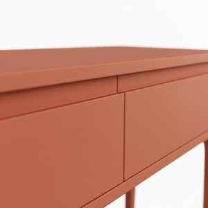 Mesa Consola Redonda Moderna de Roble Macizo con 2 Cajones, Mueble Ecológico para Sala de Estar en Espacios Modernos - Product Image 4