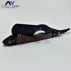 Navaja de Afeitar Profesional de Calidad de Salón con Mango de Madera, Afeitadora Manual de Seguridad de Acero Inoxidable Tipo Cut Throat - Product Image 4