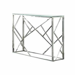 Console moderne et élégante avec base en acier inoxydable doré en forme de U et plateau en marbre pour salon, entrée ou couloir. - Product Image 4