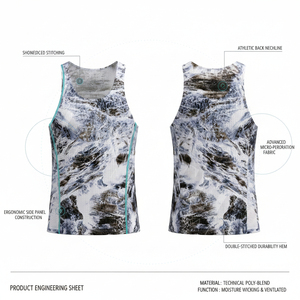 Custom Quick Dry Fitness Tank Top Lightweight Breathable Sleeveless Workout Shirt Sublimation <b>Running</b> Gym Apparel Tank - Product Image 3