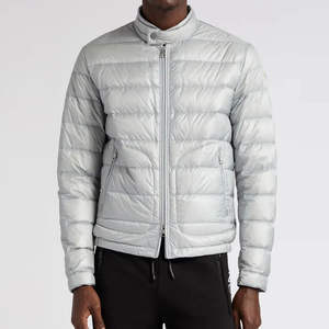 Vestes matelassées pour hommes, nouvelle conception 2025, couleur blanche unie, tissu 100% polyester, respirant, chaud, veste à bulles pour hommes - Product Image 3