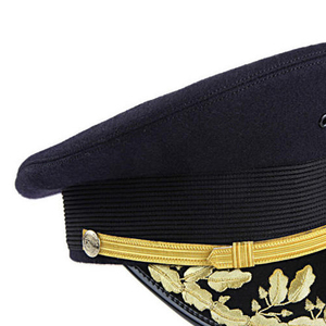 Gorra de Marinero Blanca, Negra y Gris al por Mayor con Parche de Logotipo Bordado en Relieve, Insignia OEM, Gorra de Capitán de Uniforme - Product Image 6