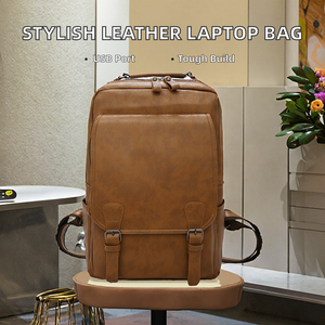 Sac à dos pour ordinateur portable élégant et étanche, idéal pour le bureau et le travail, capacité 36-59L, en PU, motif géométrique, fermeture éclair, port USB - Product Image 2