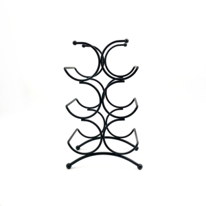 Factory Direct Price Metal Wire Black Power Coating <b>Water</b> <b>Bottle</b> Wine Shelf Organizer Rack - Product Image 3