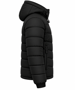 Chaqueta acolchada de invierno para hombre, fabricante de chaquetas acolchadas negras con capucha, chaqueta acolchada de invierno resistente para hombre - Product Image 4
