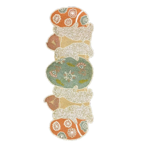 Chemin de table rectangulaire perlé en damassé royal moderne, éco-responsable et fait main |   Centre de table de dîner avec un travail de perlage complexe |   Produits indiens en vrac - Product Image 5
