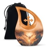 <b>Large</b> Withe Cross Teardrop Cremation <b>Urn</b> for Human Ashes Adult <b>Urn</b> for Funeral Burial Cremation <b>Urn</b> With Free Velvet Bag - Product Image 4