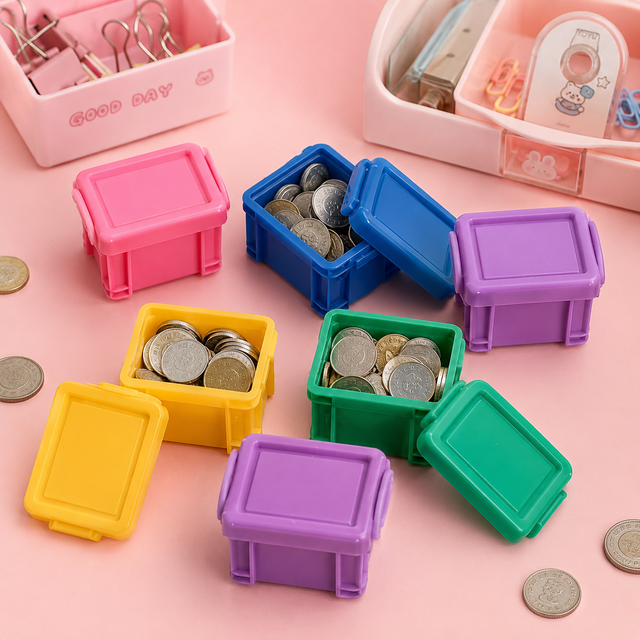 Small Portable Mini Storage Box Custom Pattern Color Organizer Case for Jewelry Coins Pills Tiny Sundries Office Travel Storage