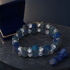 Pulsera de Cuarzo Cristalino Lapislázuli - Joyería de Piedra Tallada Pulida, Regalo DIY para Navidad, Halloween, Año Nuevo - Product Image 3