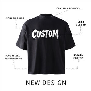 เสื้อยืดโอเวอร์ไซส์แขนสั้นพิมพ์ลายซิลค์สกรีน น้ำหนัก 260 กรัม ผ้าฝ้าย 100% ทรงหลวมไหล่ตก ป้องกันรอยยับ ระบายอากาศได้ดี สำหรับผู้ชาย - Product Image 2