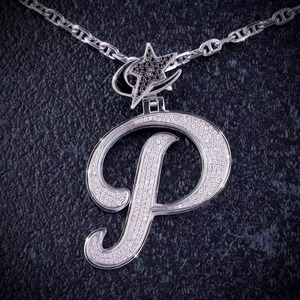 Iced Out Moissanite Personalized <b>Initial</b> Letter <b>Pendant</b> 925 <b>Silver</b> Rhodium Plated Micro Pave HipHop Style Rapper <b>Pendant</b> For Men - Product Image 4