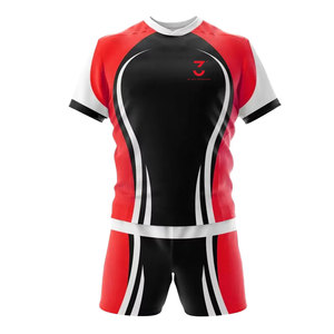 Uniforme de Rugby Transpirable con Impresión Personalizada Directo de Fábrica, Conjunto de Ropa Deportiva de Poliéster de Alta Calidad, Secado Rápido, MOQ Bajo - Product Image 1
