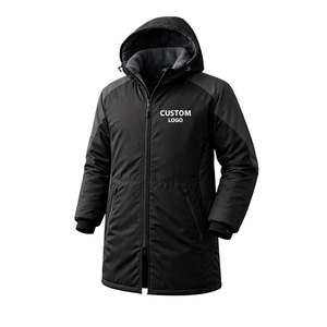 High Quality Swim Parka <b>Jacket</b> <b>Waterproof</b> Windproof Black <b>Grey</b> Long Hooded Coat with Custom Logo for Swimming Team Winter Wear - Product Image 1