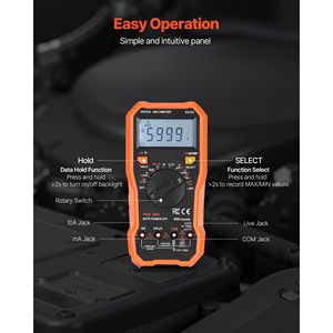 Multimetro Digitale Professionale 6000 Conti TRMS LCD, Tester di Corrente e Tensione per DC/AC NCV - Product Image 6