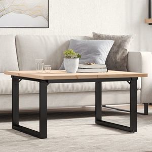 Table basse en bois massif de pin et acier avec cadre en O 31,5"x31,5"x17,9" - Product Image 1