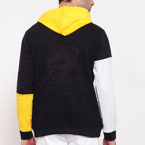 Sweat-shirt à capuche ZHOST pour homme, coupe classique, imprimé logo frontal, coupe-vent, poche, 100 % coton, streetwear automne, vierge - Product Image 3