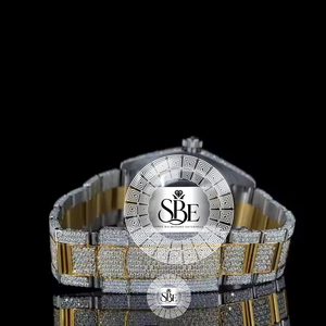 Montre-bracelet de luxe en quartz, alliage, cristal saphir, étanche, diamant Moissanite couleur D VVS1, style Hip-Hop, unisexe - Product Image 3