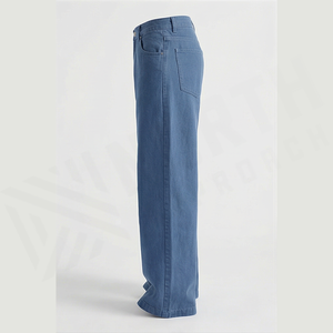 High Waist Wide Leg <b>Denim</b> Jeans Men Cotton Casual Loose Fit Solid Color Autumn Style Pants - Product Image 3