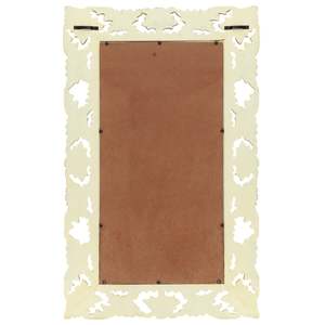 Espejo de Pared de Madera de Mango Sólida Color Blanco Espejo con Incrustaciones Decorativas Medianas - Product Image 3