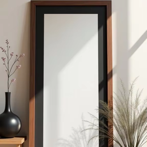 กรอบกระจกฝังกระดูกทรงกลม ลายดอกไม้ กระจกทำมือจากราชสถาน อินเดีย - Product Image 1