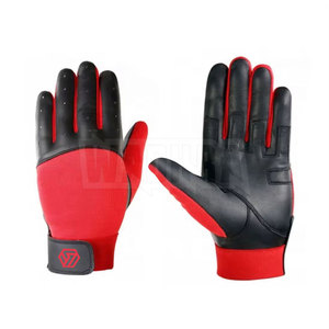 Smooth Finish Leather Baseball Batting <b>Gloves</b> Adjustable Hook Loop Closure Casual Fit High Quality Comfortable Lightweight - Product Image 2